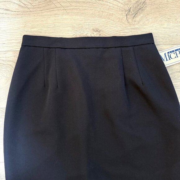 Michele Navy Blue Pencil Skirt Long Midi Size 10 VTG Casual Career Chic Fashion - Picture 3 of 11